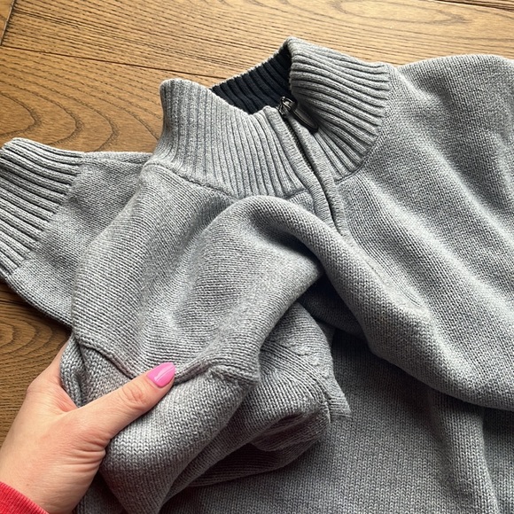LL BEAN Men's Cotton Sweater, Quarter-Zip size XL - Picture 8 of 9
